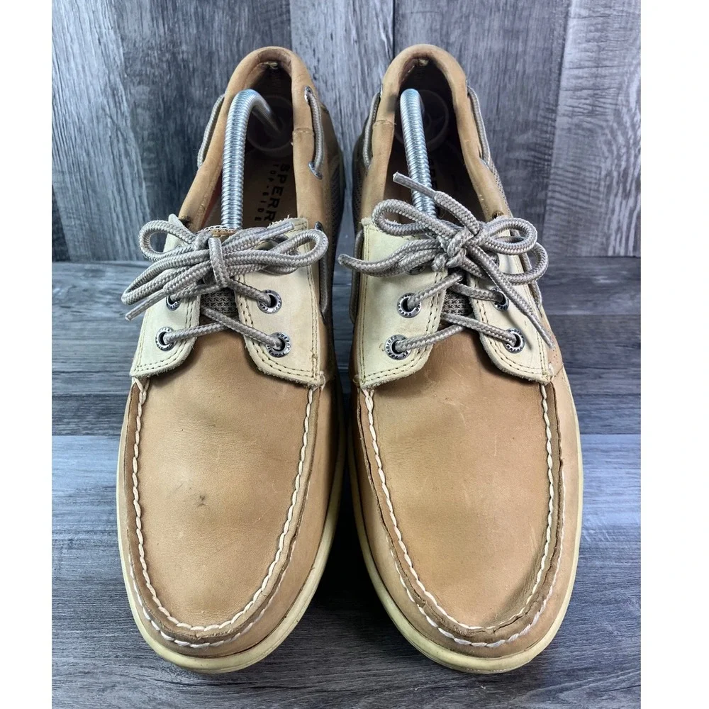 Sperry Top-Sider Mens Billfish Tan Leather Mesh Boat Shoes Loafers 10M 0799023